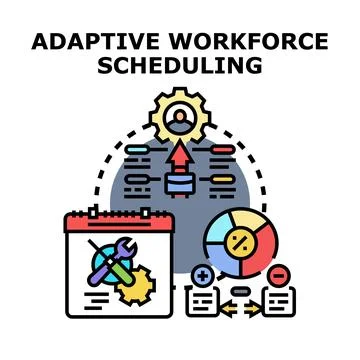 Adaptive workforce scheduling concept for efficient management Illustrazione stock