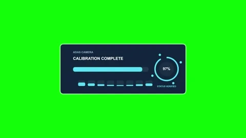 ADAS Camera Calibration Complete Status Green Screen Overlay Stock Footage 344731141