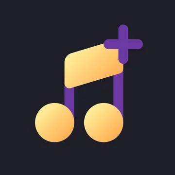 Add audio flat gradient fill ui icon for dark theme Illustrazione stock