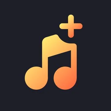 Add audio orange solid gradient ui icon for dark theme 스톡 일러스트