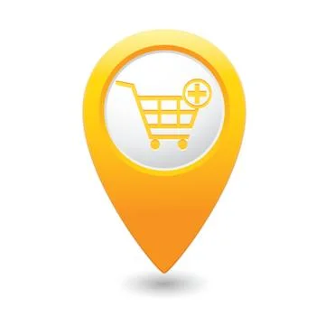 Add to basket MAP pointer yellow Stock Illustration