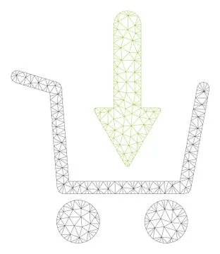 Add to Basket Polygonal Frame Vector Mesh Illustration Stock Illustration