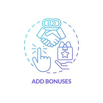 Add bonuses blue gradient concept icon Stock Illustration