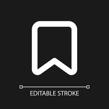 Add bookmark pixel perfect white linear ui icon for dark theme Illustrazione stock