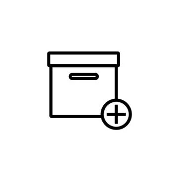Add box icon. Vector illustration. Stock Illustration