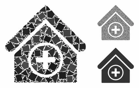 Add building Mosaic Icon of Rough Pieces Ilustración de archivo