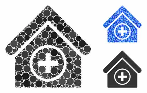 Add building Mosaic Icon of Round Dots Ilustración de archivo