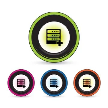 Add button icon set Stock Illustration