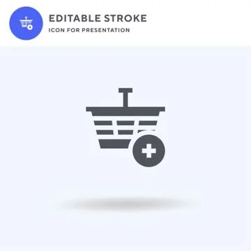 Add Button icon vector, filled flat sign, solid pictogram isolated on white,  Stock Illustration