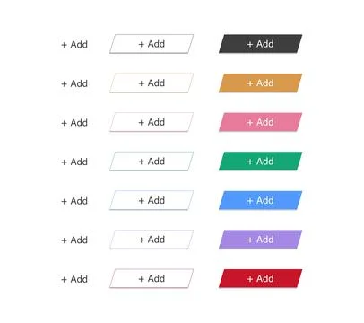 Add button icons in different colors Stock Illustration