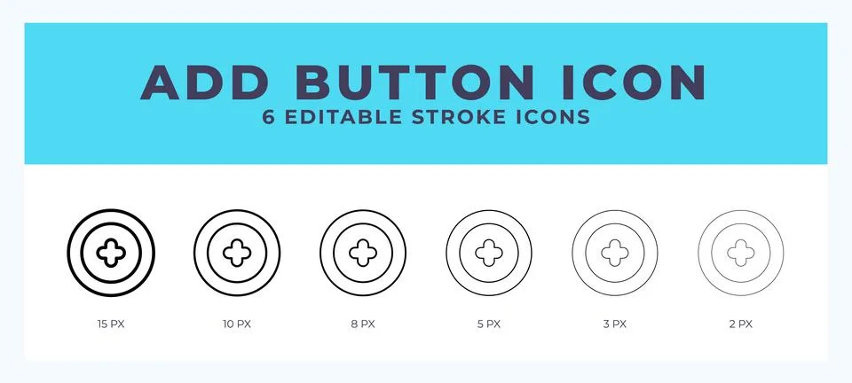 Add button line icon symbol. Logo. Icon vector illustration with editable s.. Stock Illustration