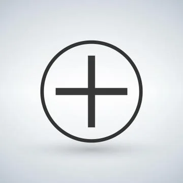 Add button linear design for web and apps, vector illustration isolated on mo Stock Illustration