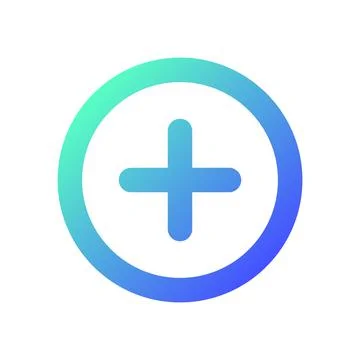 Add button pixel perfect gradient linear ui icon 库存插图