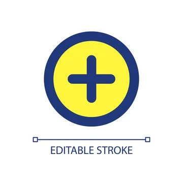 Add button pixel perfect RGB color ui icon Stock Illustration