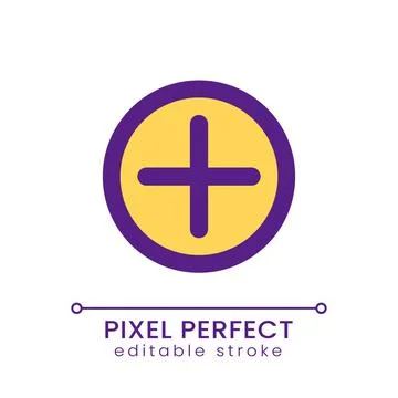 Add button pixel perfect RGB color ui icon 库存插图