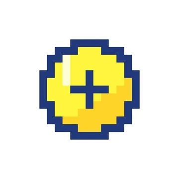 Add button pixelated RGB color ui icon Stock Illustration