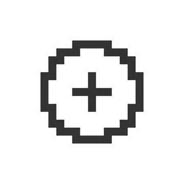 Add button pixelated ui icon Stock Illustration