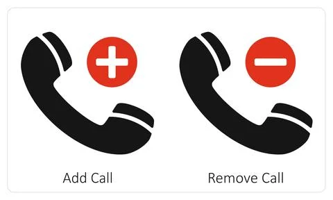 Add Call and Remove Call Stock Illustration