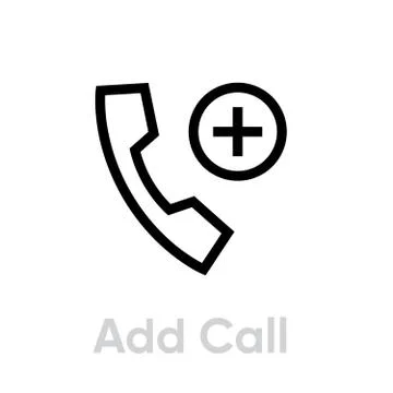 Add Call icon. Editable Vector Outline. 스톡 일러스트