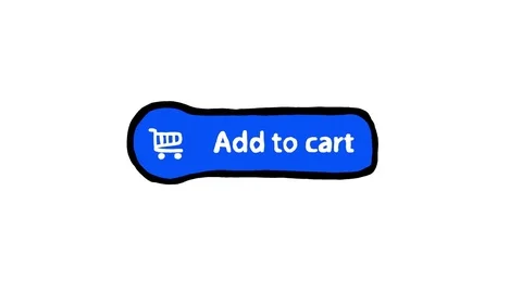 Add To Card Blue Button Scribble Animation Doodle Video stock 73574266