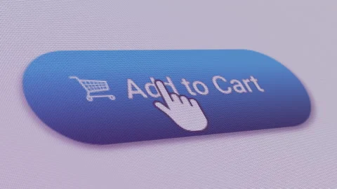 Add to Cart Button Click Extreme Close Up Video stock 144785833