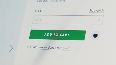 Add to Cart button on a computer screen. Computer screen Stock Footage 70415230