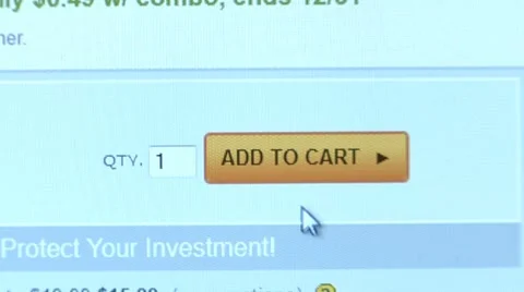 "Add to Cart" button. Internet Shopping. Stock Footage 10757507