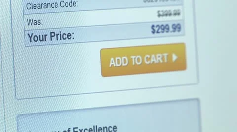 "Add to Cart" button. Internet Shopping. Stock Footage 10763337