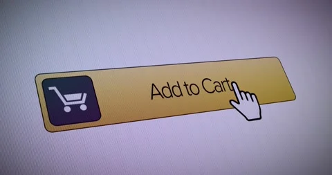 Add to cart button screen computer cursor Ecommerce animation Stock Footage 131930135