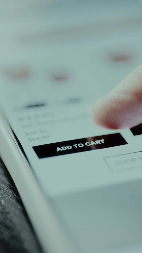 Add to Cart button on shopping application Stock Footage 326045702