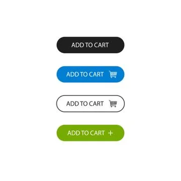 Add to cart buttons vector outline style Stock Illustration