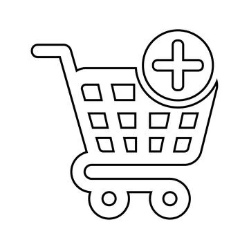 Add to cart icon, adding Shopping cart Illustrazione stock
