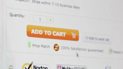 ADD TO CART - shopping online (editorial) Stock Footage
