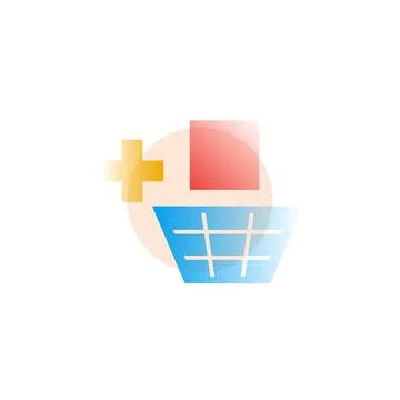Add to cart. Vector icon in gradient style Stock Illustration
