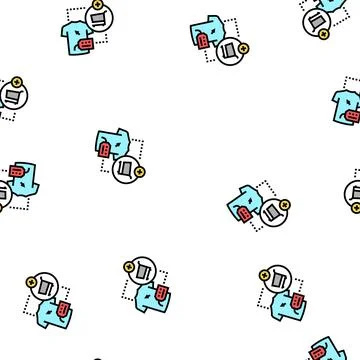 Add to cart vector seamless pattern Illustrazione stock