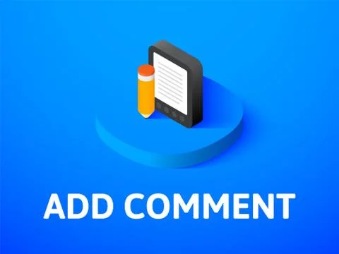 Add comment isometric icon, isolated on color background Stock Illustration