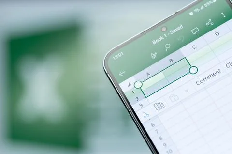Add comment to Microsoft excel spreadsheet Stock Photos