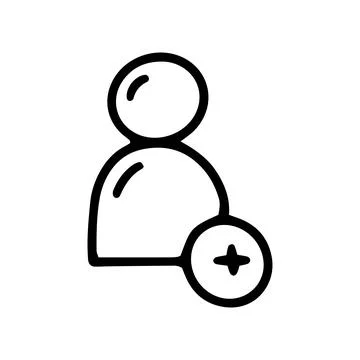 Add contact line vector doodle simple icon Stock Illustration