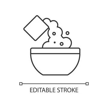 Add cooking ingredient linear icon Illustrazione stock