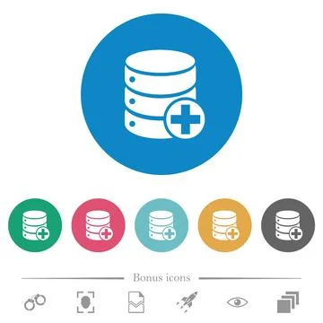 Add to database flat round icons イラスト素材