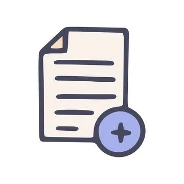 Add document color vector doodle simple icon Stock Illustration