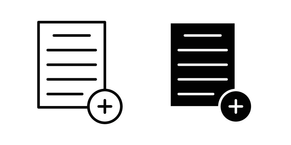 Add document icon concept logo design collection Stock Illustration