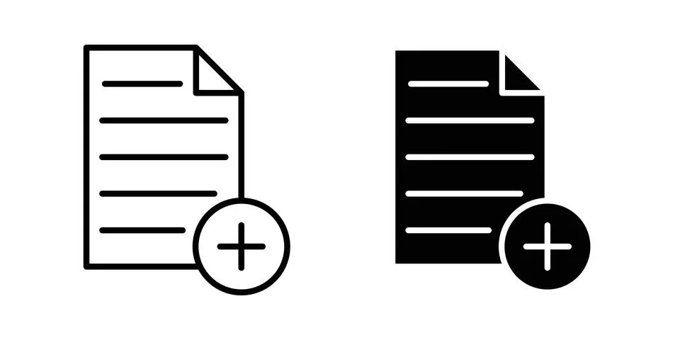 Add document icon design. Illustration icons in linear and clipart pack Stock Illustration