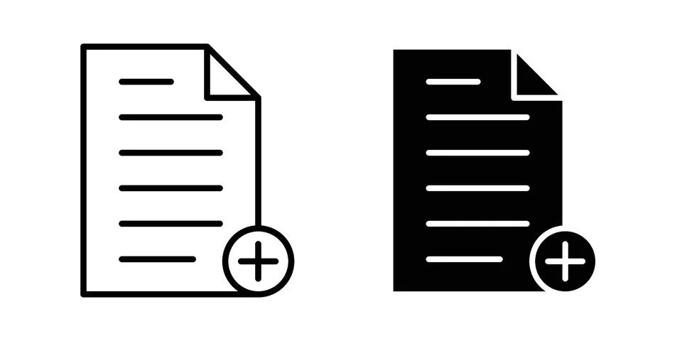 Add document icon graphic element. web icon set Stock Illustration