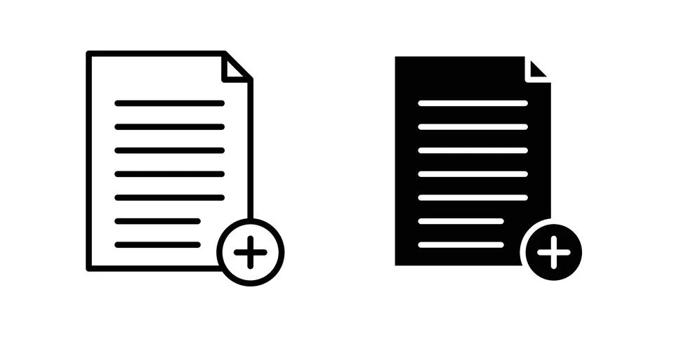 Add document icon Illustration Eps10 for web or app Stock Illustration