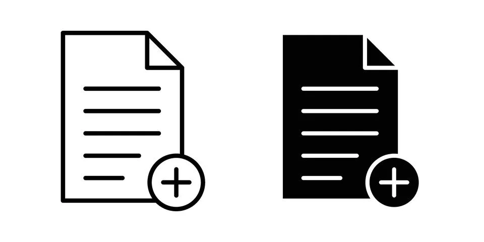 Add document icon Illustration set. Vector Eps10 for apps Stock Illustration