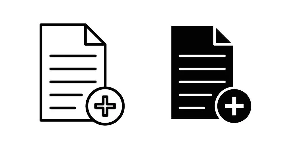 Add document icon Illustration set. Vector Eps10 for apps Stock Illustration