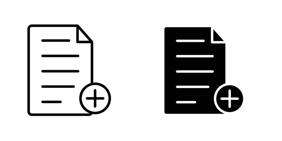Add document icon illustration vector, icon set for apps Stock Illustration