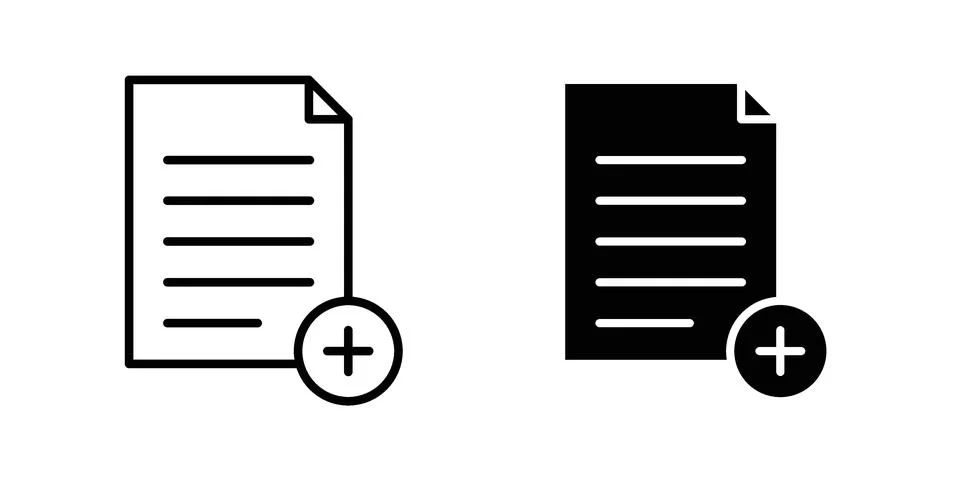 Add document icon modern style vectors set Stock Illustration