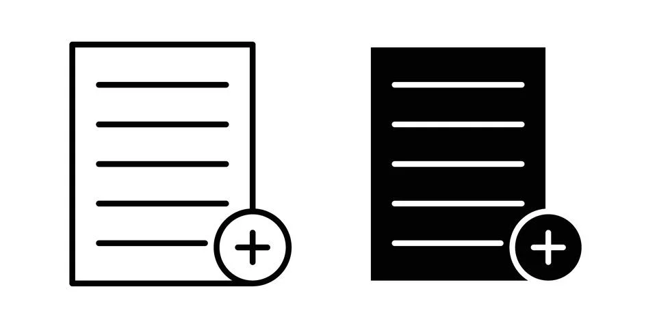 Add document icon vector editable eps10 库存插图